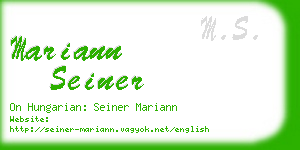 mariann seiner business card